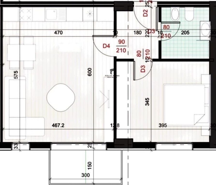 FOR SALE APARTMENT 1+1 AVIATION FIELD 84,000 EURO