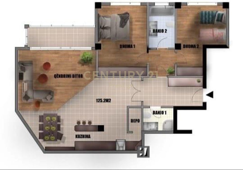 Në shitje apartament modern 2+1+2 pranë Shkollës së Baletit.