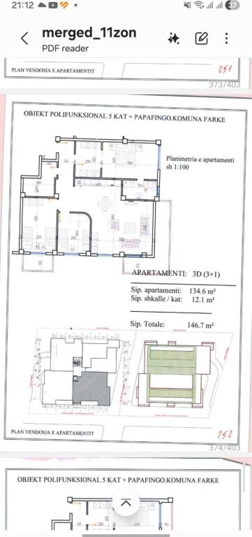 Okazion Shitet Apartament+Parking Ne Liqenin e Thate