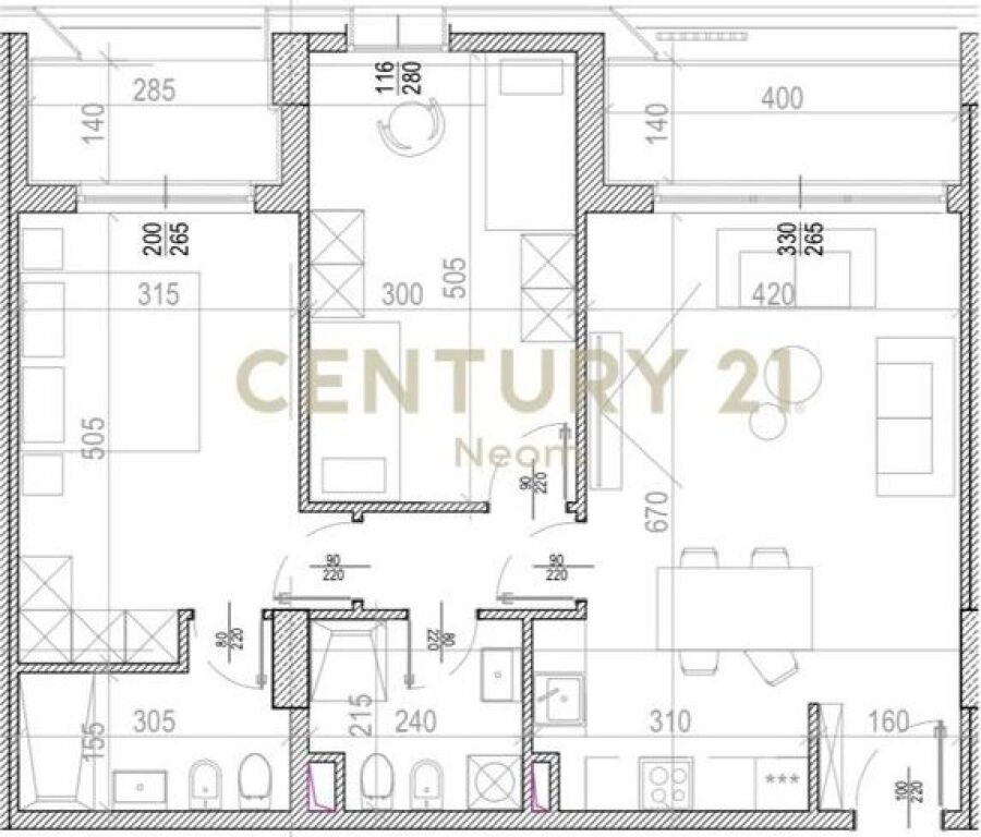 Apartament 2+1+2 per shitje tek River Side Residence, Globe