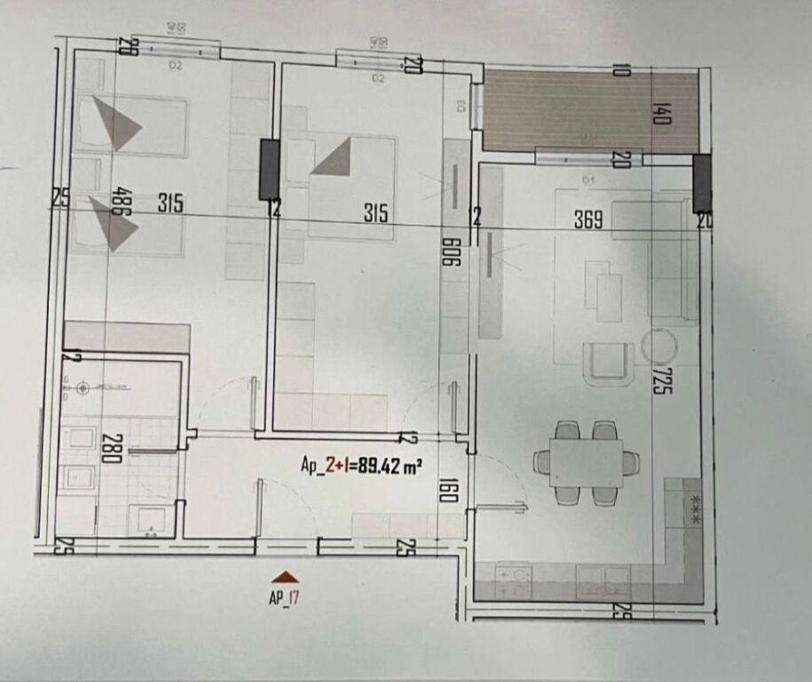 VENDESI APPARTAMENTO 2+1 KAMEZ 8.450.000 LEKE