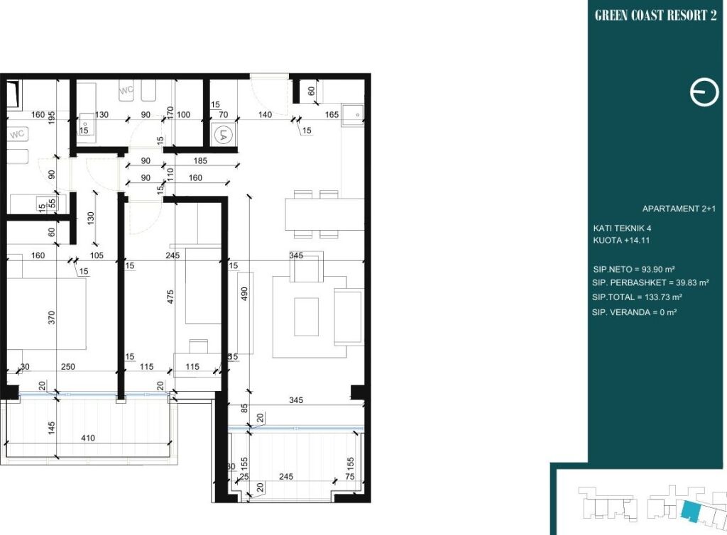 Shiten 2 Apartamente 2+1 Green Coast 2📍Palase
