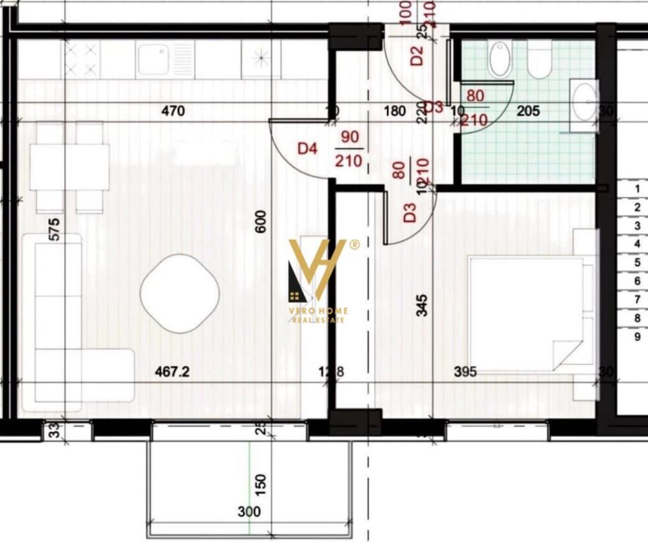 APARTMENT 1+1 FOR SALE AT FUSHA E AVIACIONIT 84,000 EURO