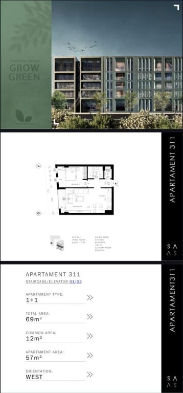 SHITET APARTAMENT 1+1 – GROW GREEN, SAUKU I VJETËR ✨🏢
