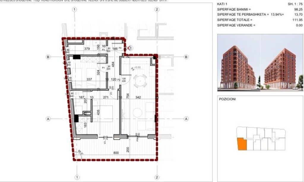 Shitet apartament 2+1 në zonën e 21 Dhjetorit