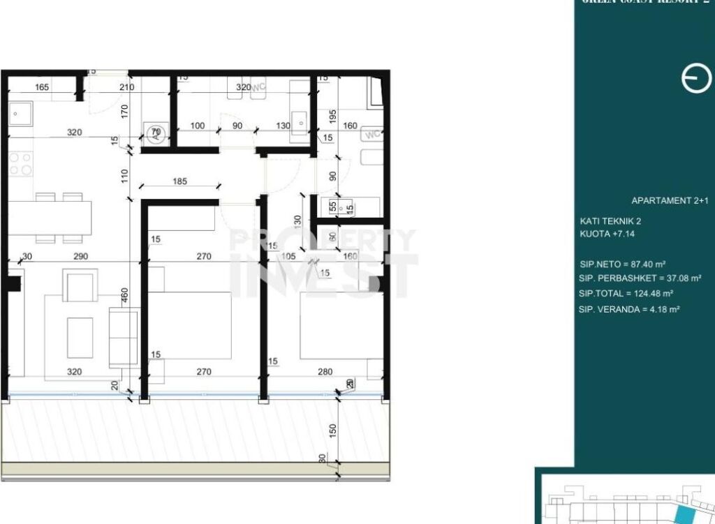 Shiten 2 Apartamente 2+1 Green Coast 2, Green Coast village ne Palase