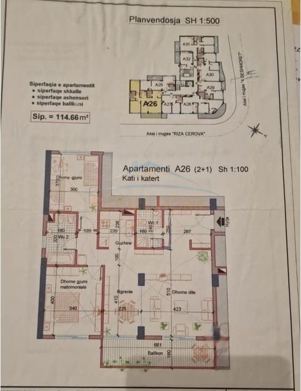 For sale, 2+1 Apartment, near 4 Deshmoret school, Tirana.