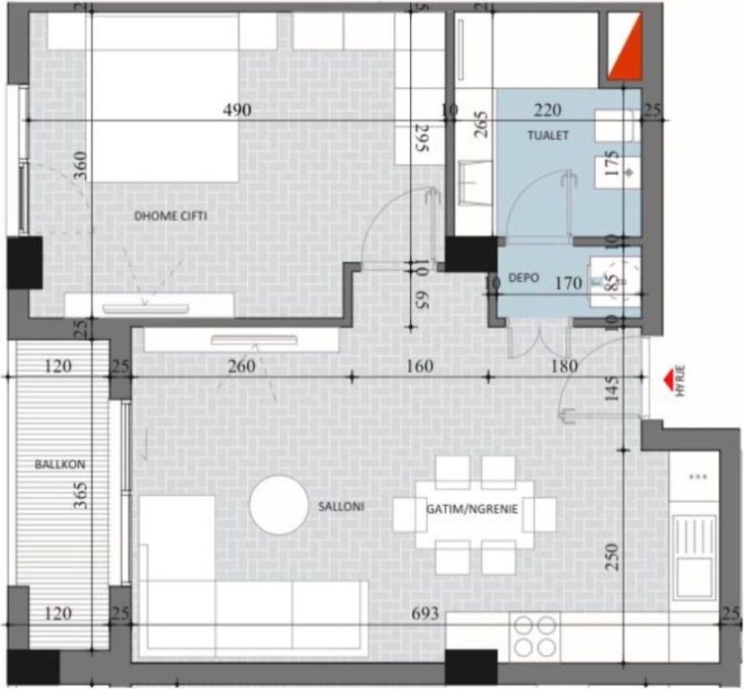 ✨Shitet Apartament 1+1 + Depo | 📍Diellon 2, Paskuqan