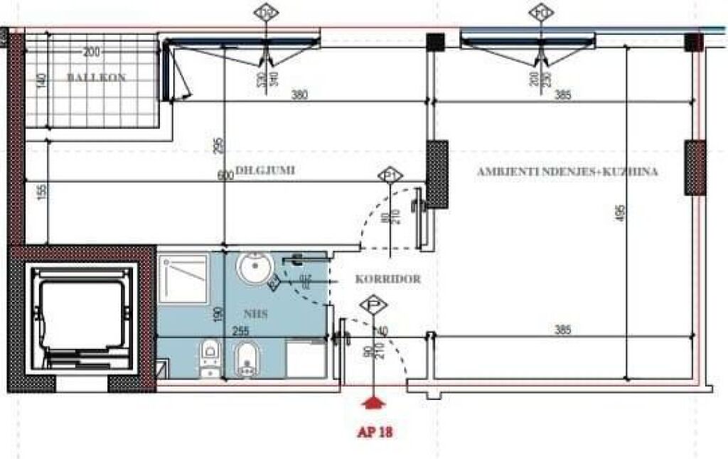 🏢Don Bosko,prane Kompleksit Fiori Di Bosko shitet apartament 1+1, 128,000 EURO