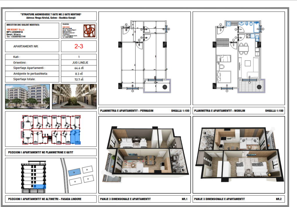 APARTMENT 1+1 UNDER CONSTRUCTION IN GOLEM FOR SALE