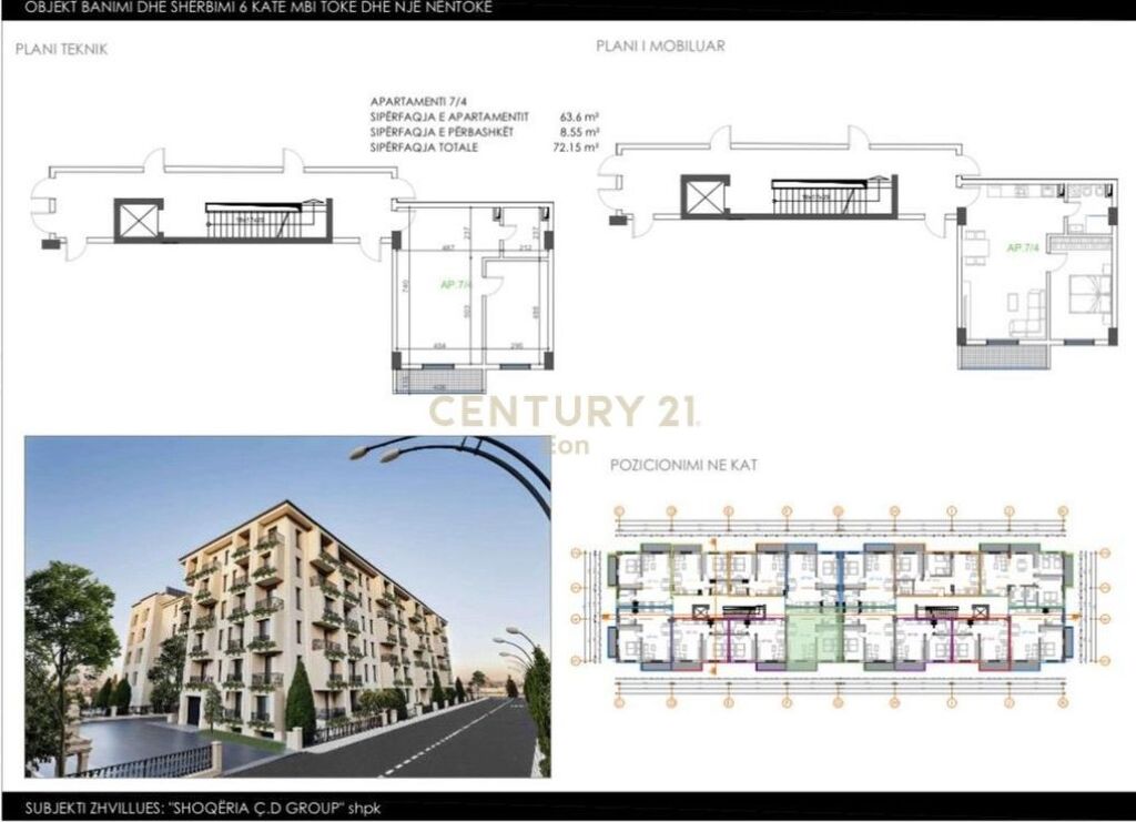 Apartament 1+1 NE shitje në Golem !