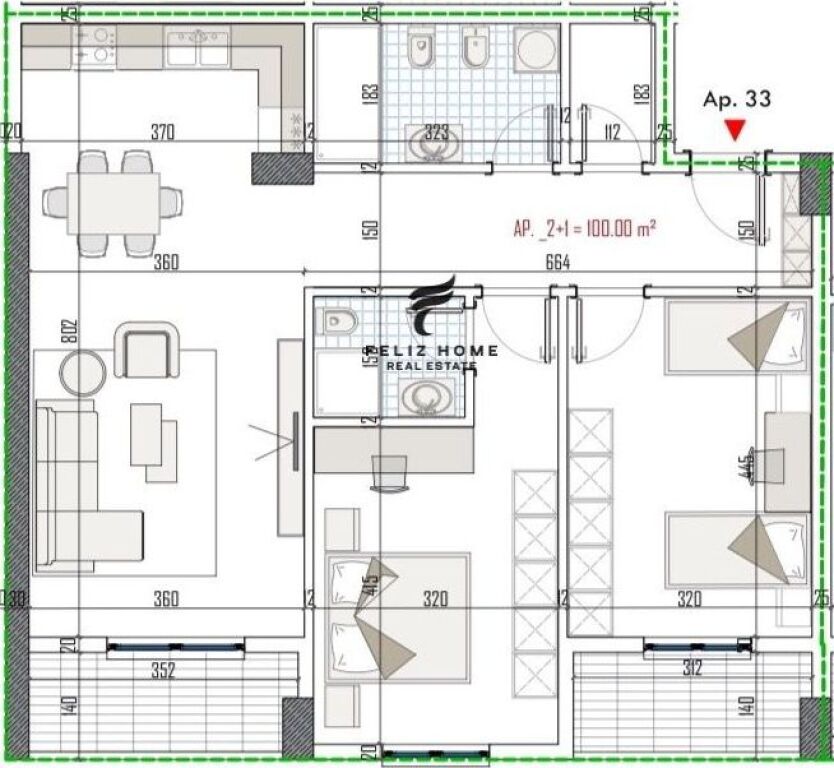 SHITET APARTAMENT 2+1 PASKUQAN 105.000 EURO