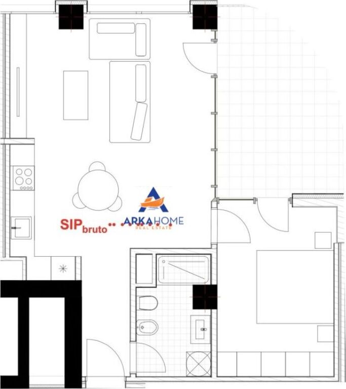 SHITET APARTAMENT 1+1+BALLKON "RIVER PARK RESIDENCE" CMIMI SIPAS KERKESES