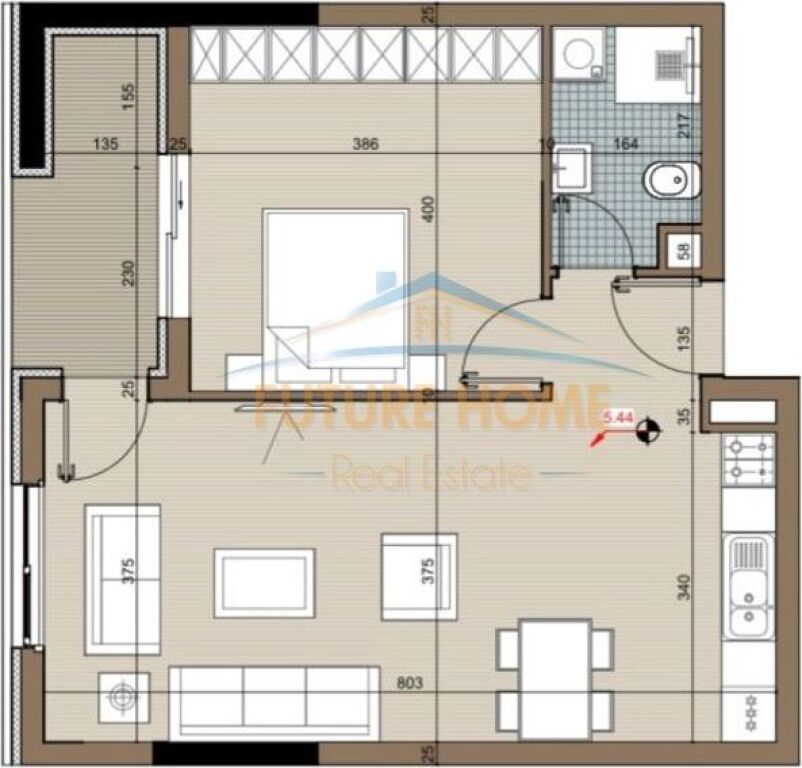 Shitet, Apartament 1+1, Riviera Residence,Kamëz.