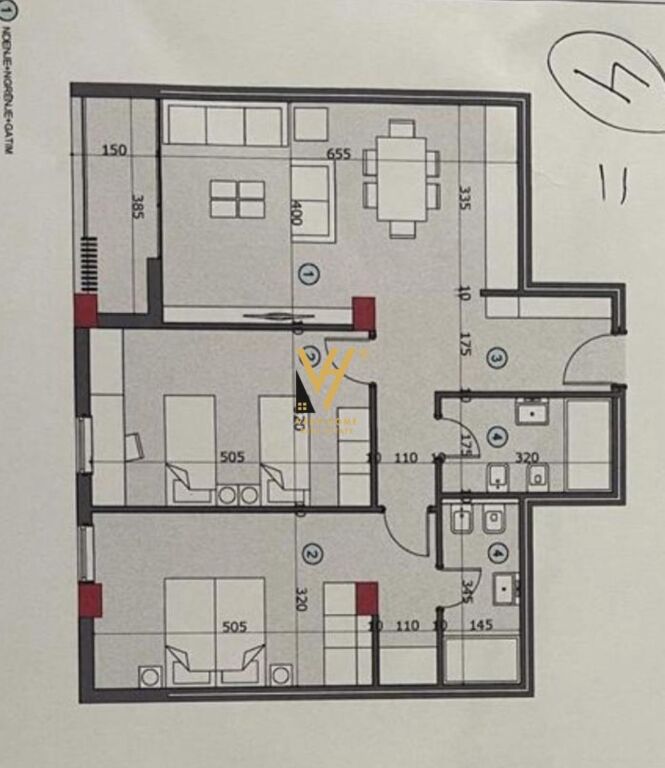 VENDESI APPARTAMENTO 2+1+2+BLK A ALI DEM 155.000 EURO