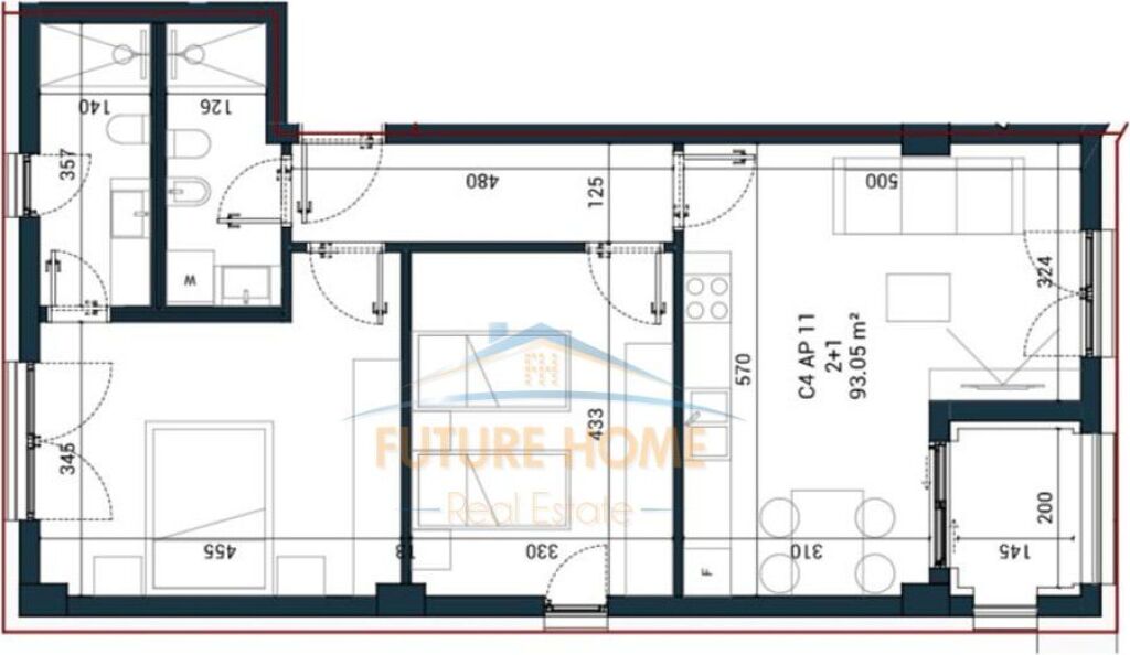 Shitet, Apartament 2+1+2, Sun Palasë Residence