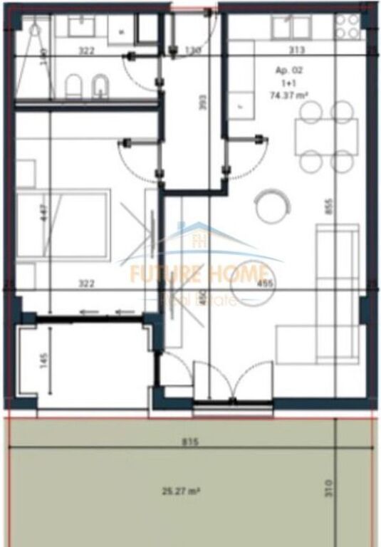 Shitet, Apartament 1+1, Sun Palasë Residence