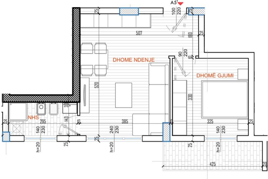 SHITET APARTAMENT 1+1 RRUGA E KAVAJES 10.434.000 LEKE