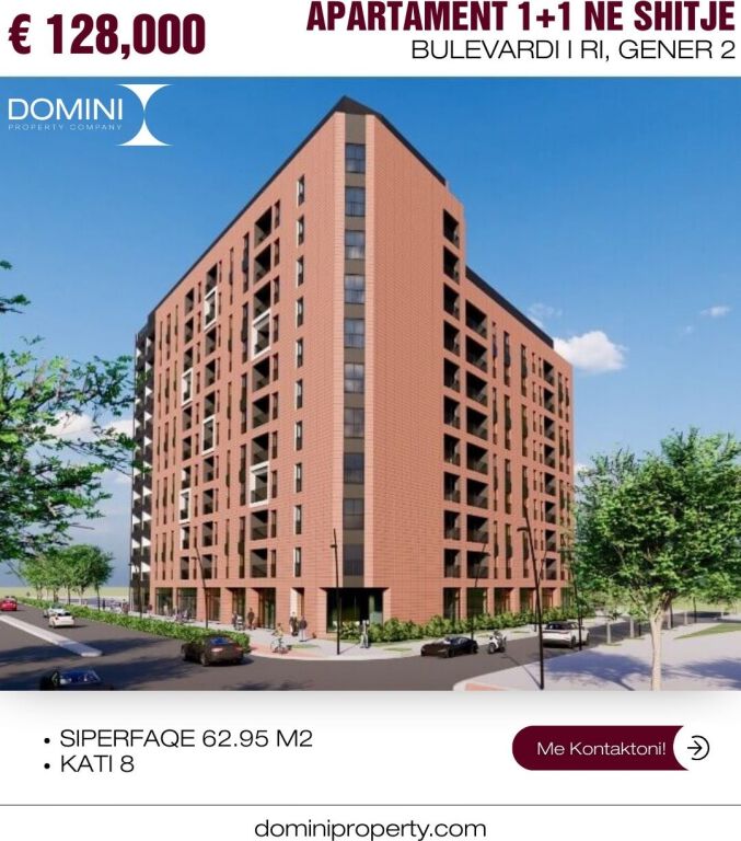 Appartamento 1+1 in vendita, Bulevardi i Ri