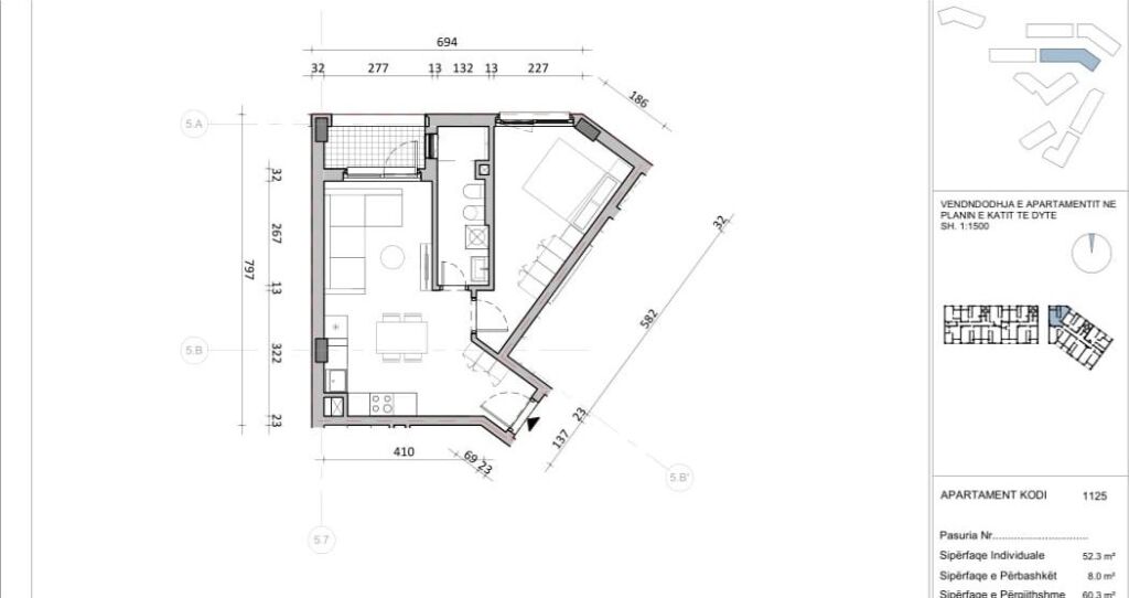 🏢 Shitet Apartament 1+1  📍 Adresa: Fresk Rezidenca Oxa💰 Çmimi: 81,500 €