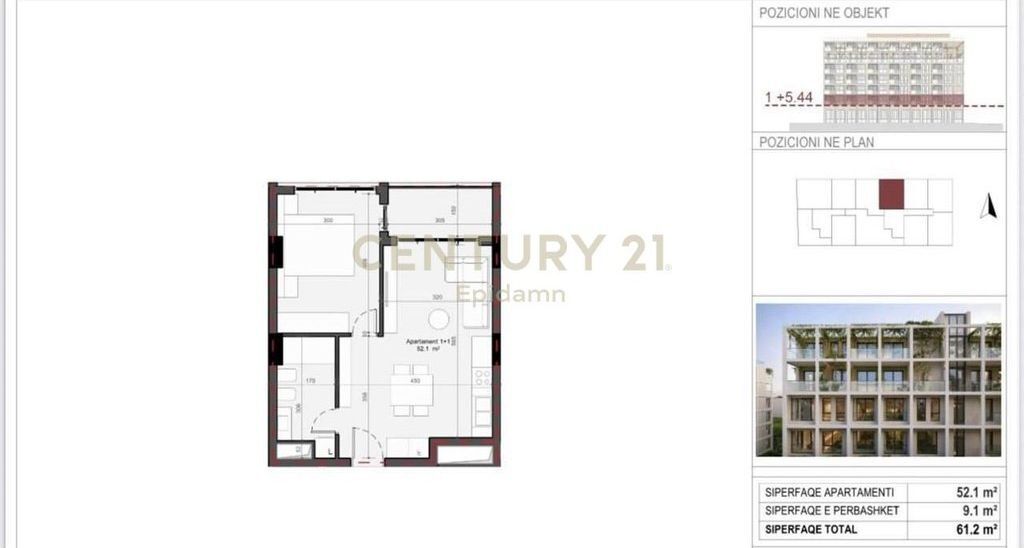 EXCLUSIVE ! Apartament 1+1 për shitje - Rezidenca “Mes Pishave” Mali i Robit !! 58,140 €