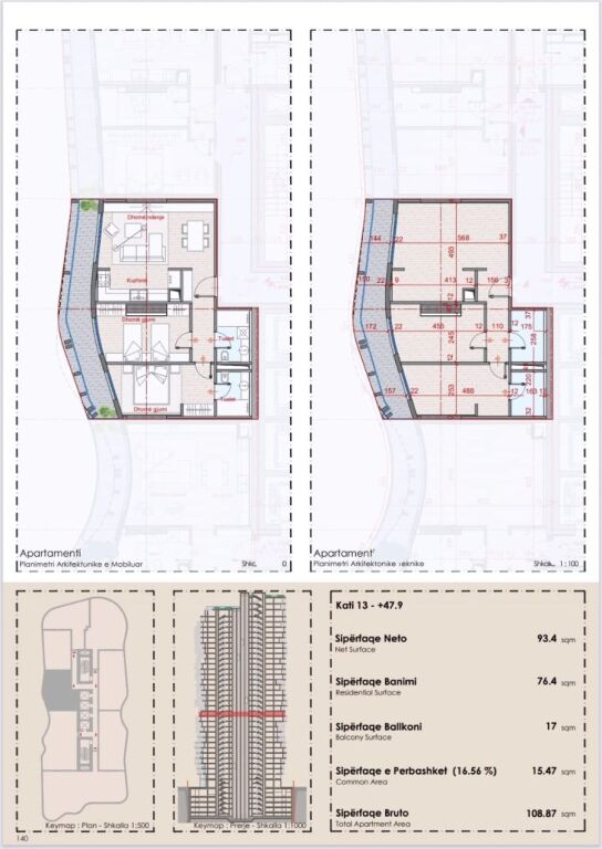 FOR SALE: 2+1+2 in a Modern Tower 📍Zogu i Zi (Top Seven Tower) – €218,000 | 🔥€2000/m²🔥 – 13th Floor – 108.9 m² || Elite Investment in the Heart of Tirana ✨
