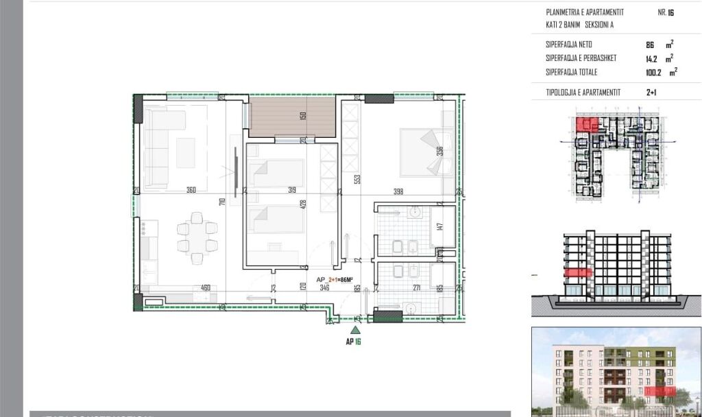 SHITET APARTAMENT 2+1 – TEK Paion Residence