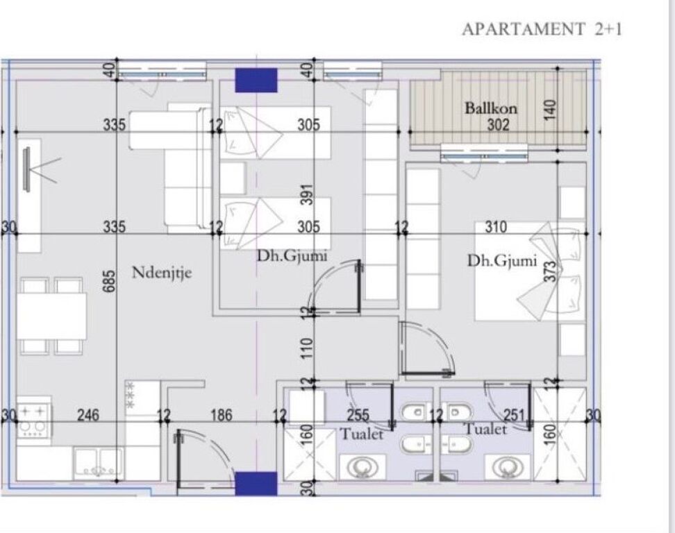 Apartament 2+1 ne shitje prane Casa Italias