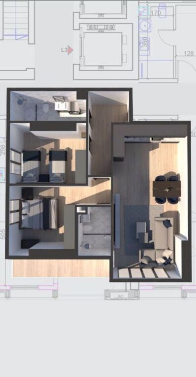 2+1 apartment for sale at United Tower in the Commune of Paris.