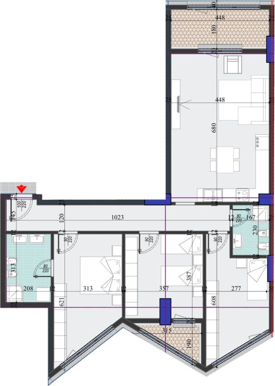 💥OCCASIONE 1600€/m2 | ✨Appartamento 3+1+2 in Vendita | 📍Colonnade Residence, Via Dritan Hoxha