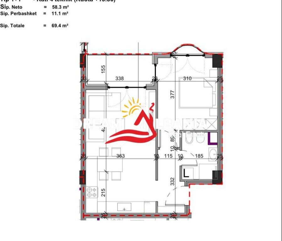 Appartamento 1+1 In Vendita A Paskuqan (ID 41111526)