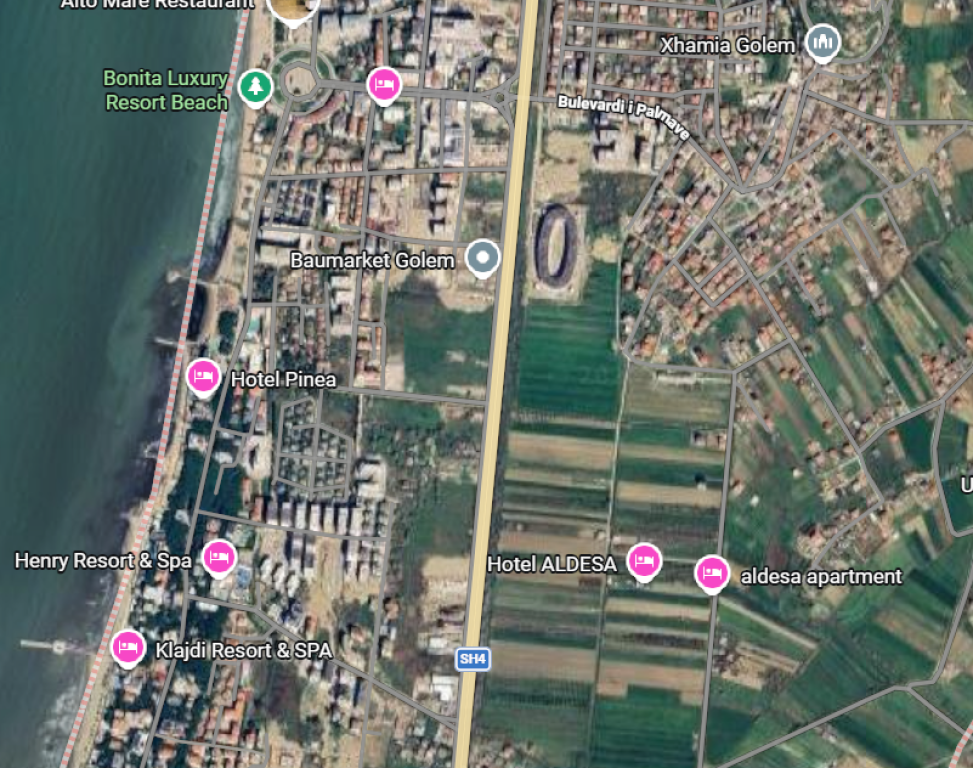 🔥 MEGA OPORTUNITET ZHVILLIMI NË GOLEM – BUZË AUTOSTRADËS, 1000 m NGA DETI 🔥