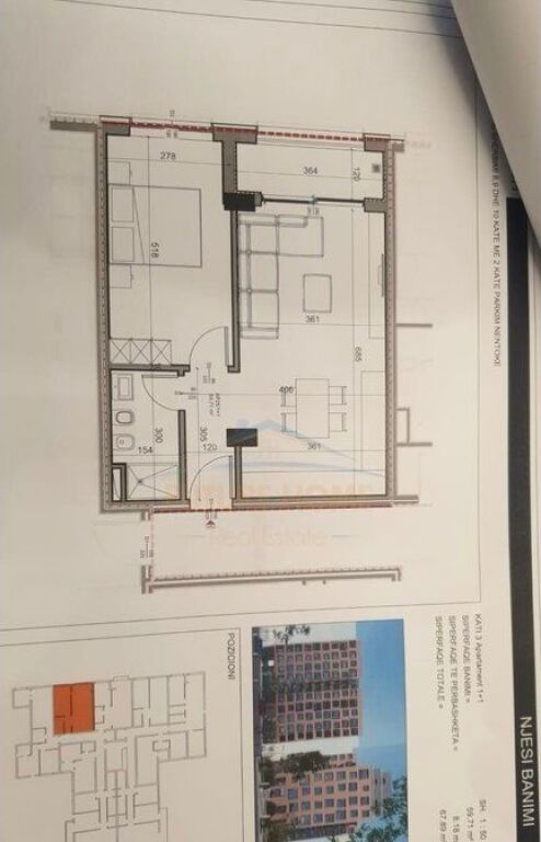 Shitje, Apartament 1+1 Pazari i Ri