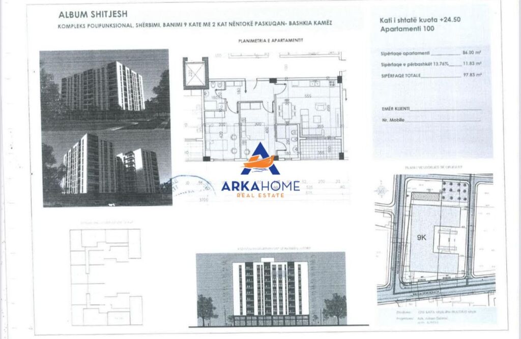 SHITET APARTAMENT 2+1+ BALLKON "BULEVARDI I RI " 141.854 EURO
