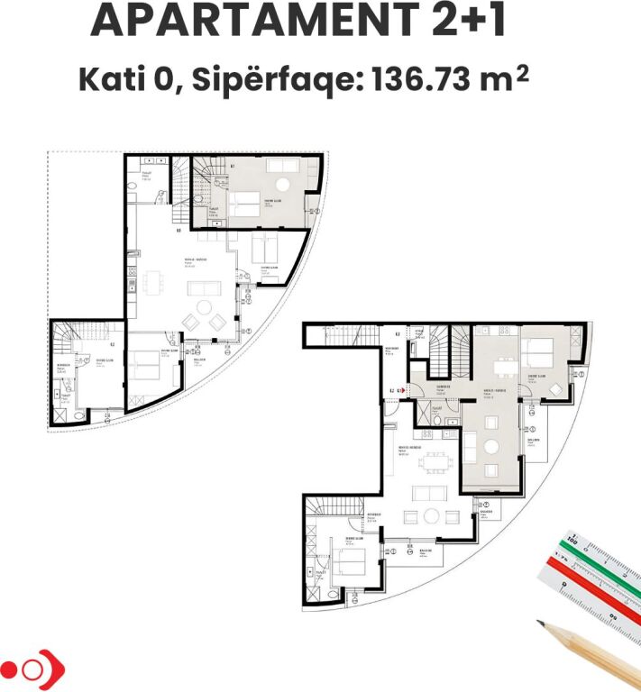 Duplex apartment 2+1 for sale, Prive 2 Kepi i Rodonit