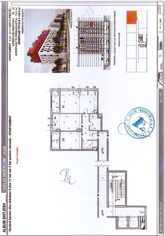 Apartment 2+1+2 for sale at Square 21, Kavaja Street, Tirana.