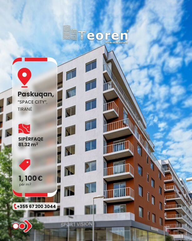 Shitet apartament 2+1, Kompleksi Space City , Paskuqan