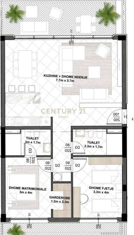 SHITET APARTAMENT 2+1+2 TEK EAST RESIDENCE