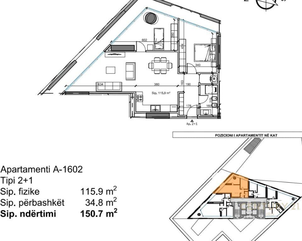 Shitet apartament 2+1+ post parkimi "TIRANA TOWER"!!