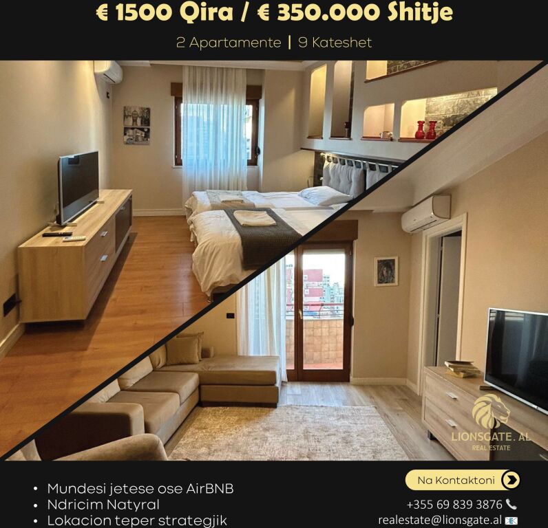 2 Apartamente me Qera ose Shitje