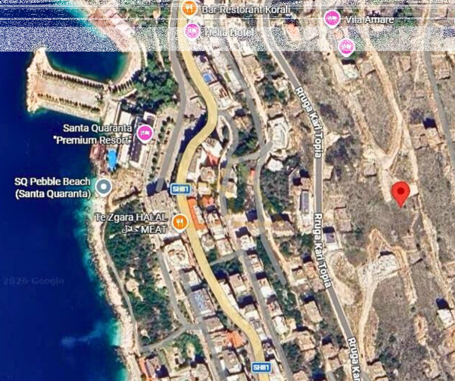 Land with Sea View for Sale – Karl Topia Street, Sarandë