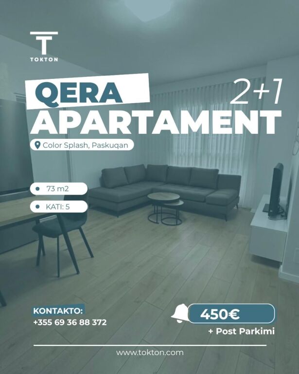 Jepet me Qera Apartament 2+1+Post Parkimi , Paskuqan