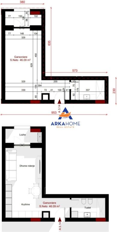 STUDIO APARTMENT FOR SALE " GEGA OIL , PASKUQAN " 63,457 EURO( 1150 EURO / M2)
