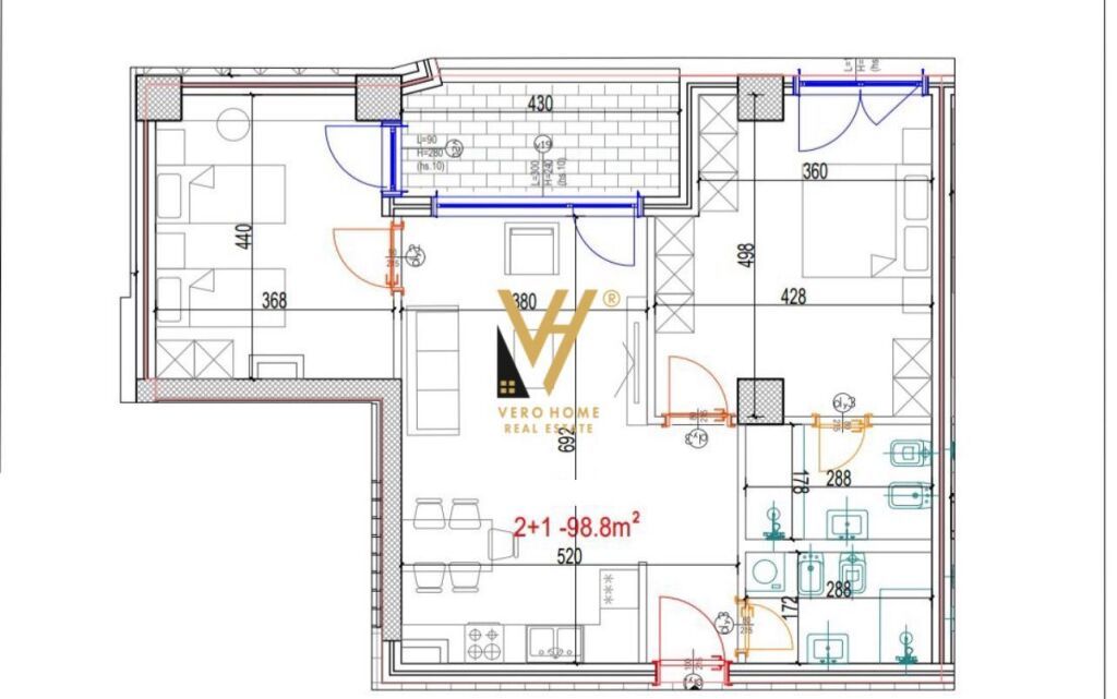 SHITET APARTAMENT 2+1+2+BLK NE DON BOSKO 212.000 EURO