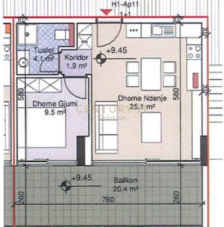APARTAMENT 1+1 PER SHITJE NE PORTO LALEZI ! 168,000 €