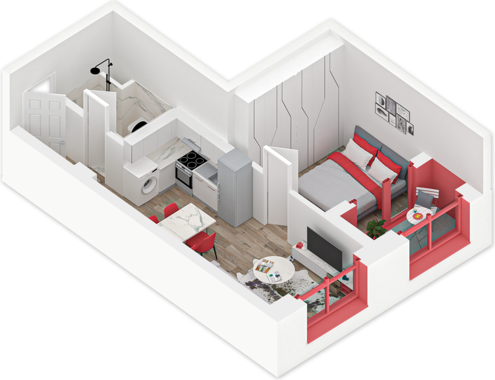 Apartment 1+1 for Sale Kadiu Ali dem Residence 79,000€