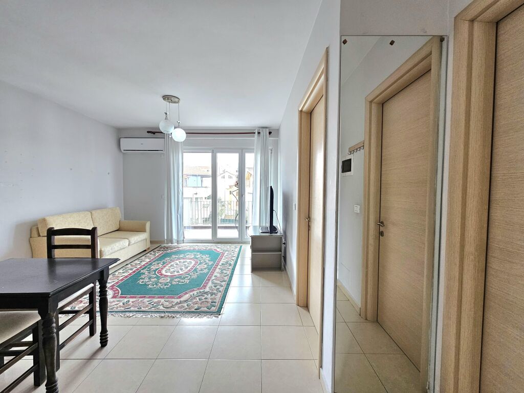 For Rent: 1+1 Apartment (Residence Ana – Qytet Studenti) K2, New Building with Elevator | Furnished, Air Conditioning | Bedroom with Parquet | Very Regular Layout