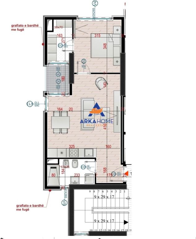 SHITET APARTAMENT 1+1+BALLKON "PRANE RRUGES SAMI FRASHERI, BLLOK" 342.000 EURO