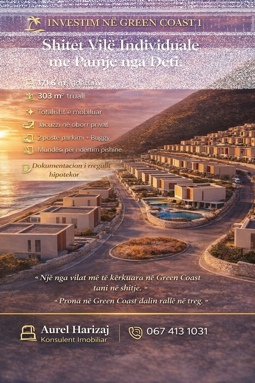 Shitet Vilë Individuale në Green Coast. Çmimi më i mirë ✅