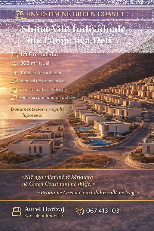 Shitet Vilë Individuale në Green Coast. Çmimi më i mirë ✅
